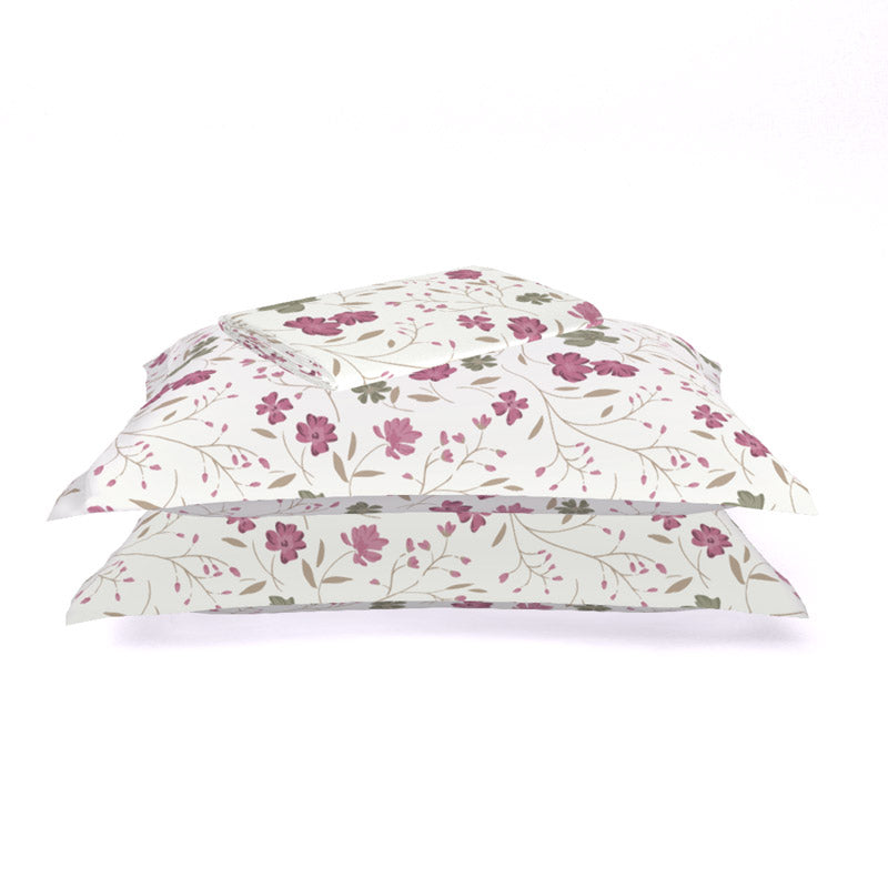Himeya Comfort Percale Blooms Cotton Bedsheet (Pink,Grey) - 120 TC media 4