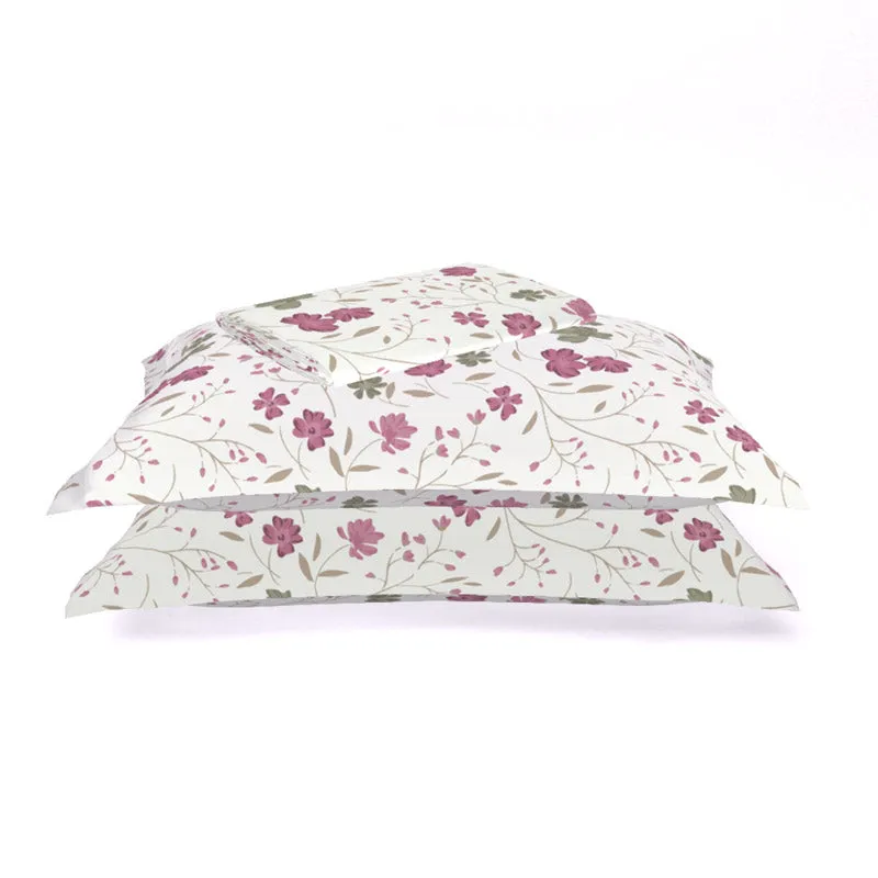 Himeya Comfort Percale Blooms Cotton Bedsheet (Pink,Grey) - 120 TC media 4