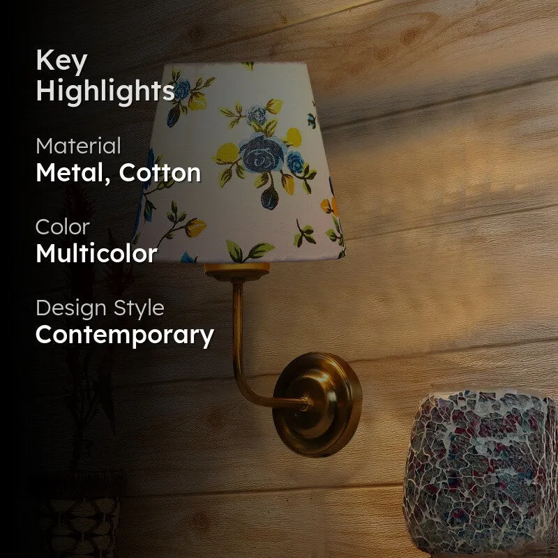 Floranira Fleur Cone Metal Wall Lamp - White,Blue media 2