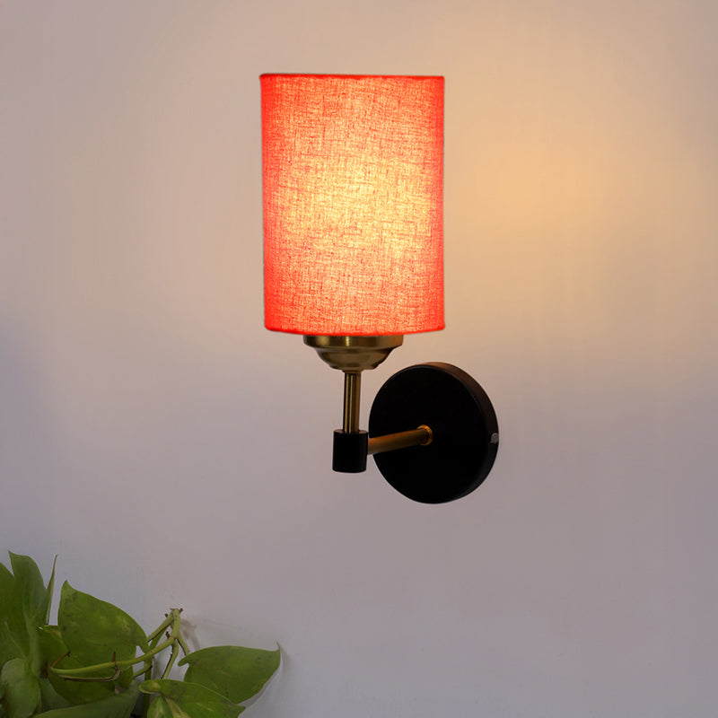 Sienna Sleek Steel & Cotton Wall Lamp - Orange