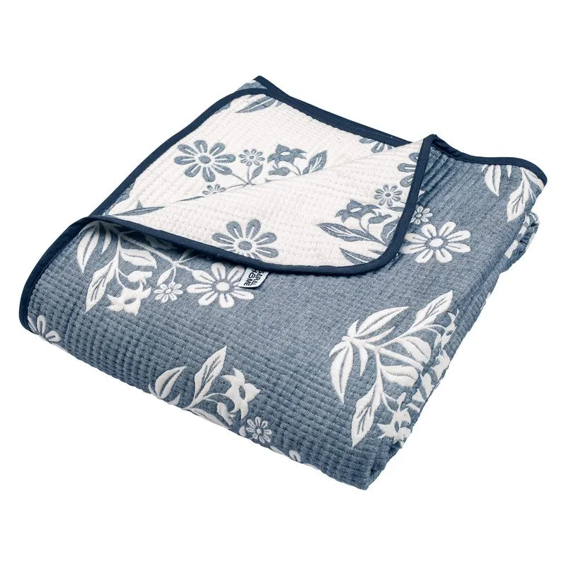 Ivory-Blue Floral Design Comforter media 7