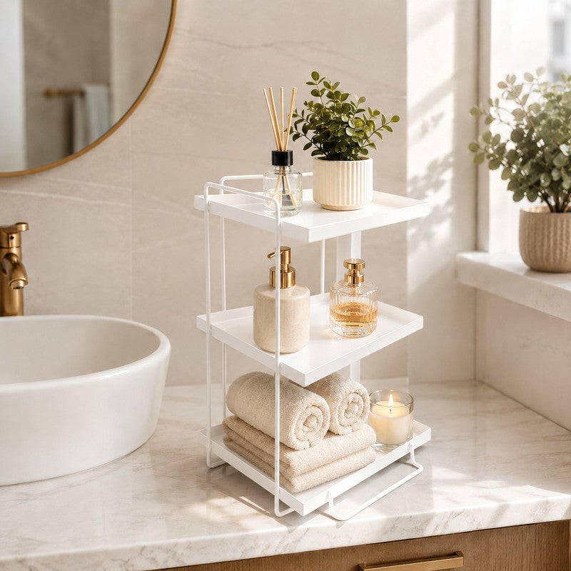 Aqua Tier Metal Racks - White