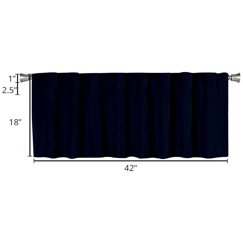 Serein Pleated Curtain Valance (Navy Blue) - Set Of Two media 8