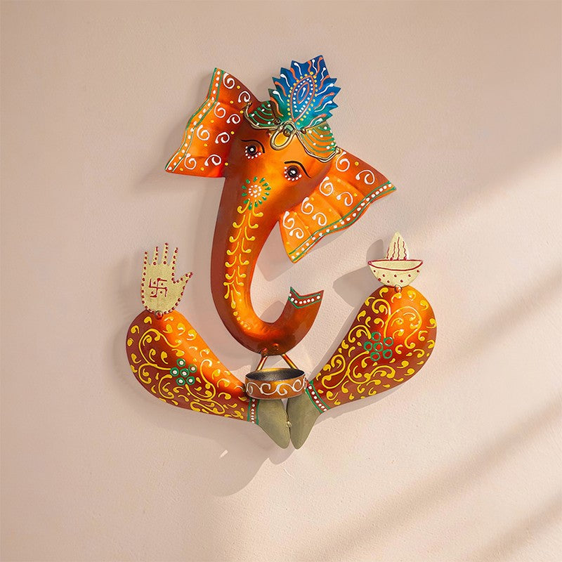 Ganesha Handcrafted Wall tealight candle Holder