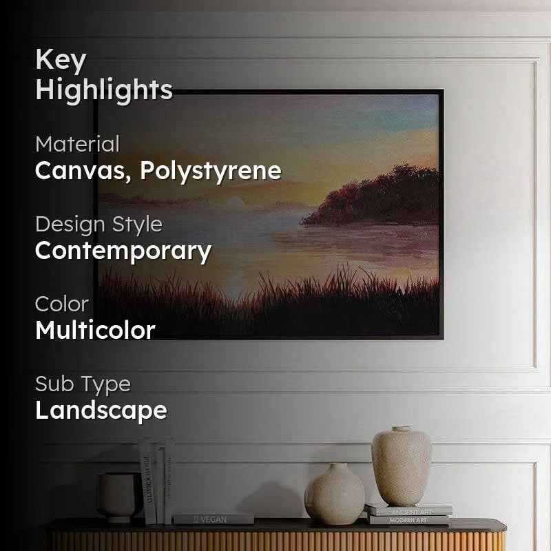 Coniferous Forest Canvas Wall Painting - Black Frame media 2