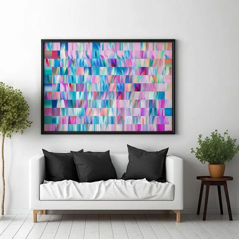 Pixel Plasm Canvas Wall Painting - Black Frame media 3