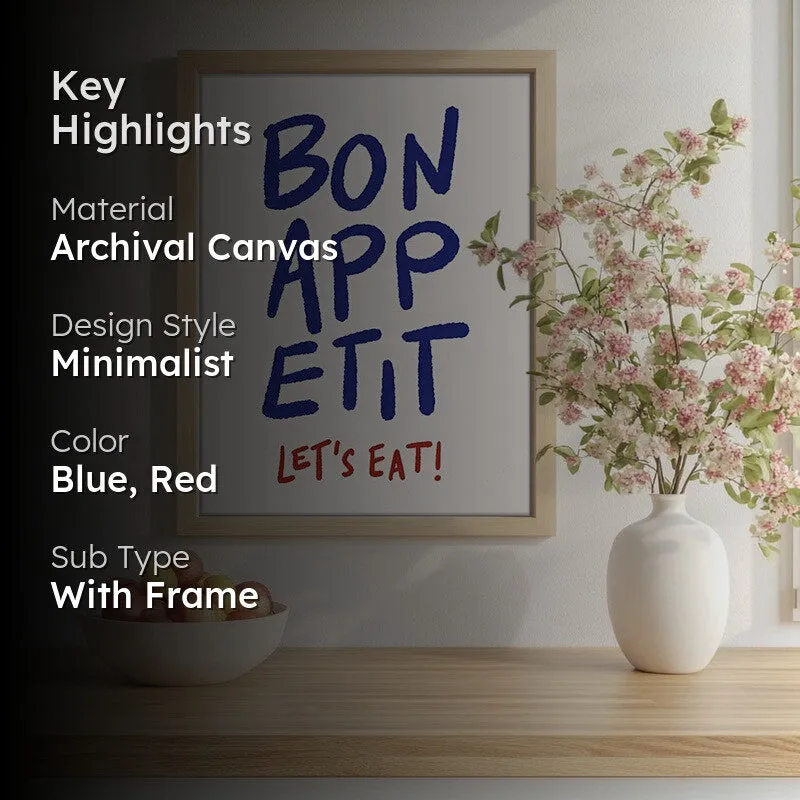 Bonappetit Archival Canvas Wall Art - Brown media 2