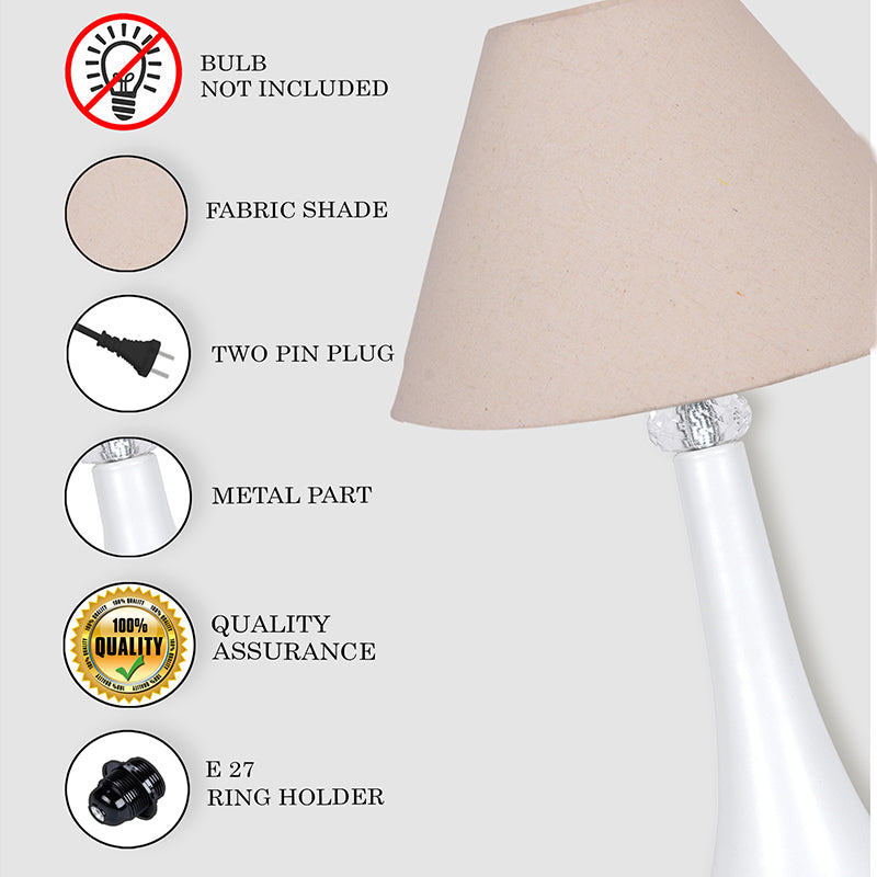 Aneiro Metal Table Lamp - Beige,white media 4