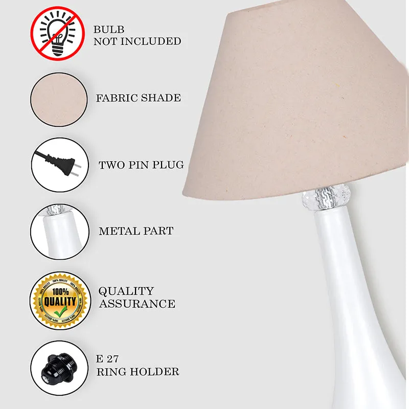 Aneiro Metal Table Lamp - Beige,white media 4
