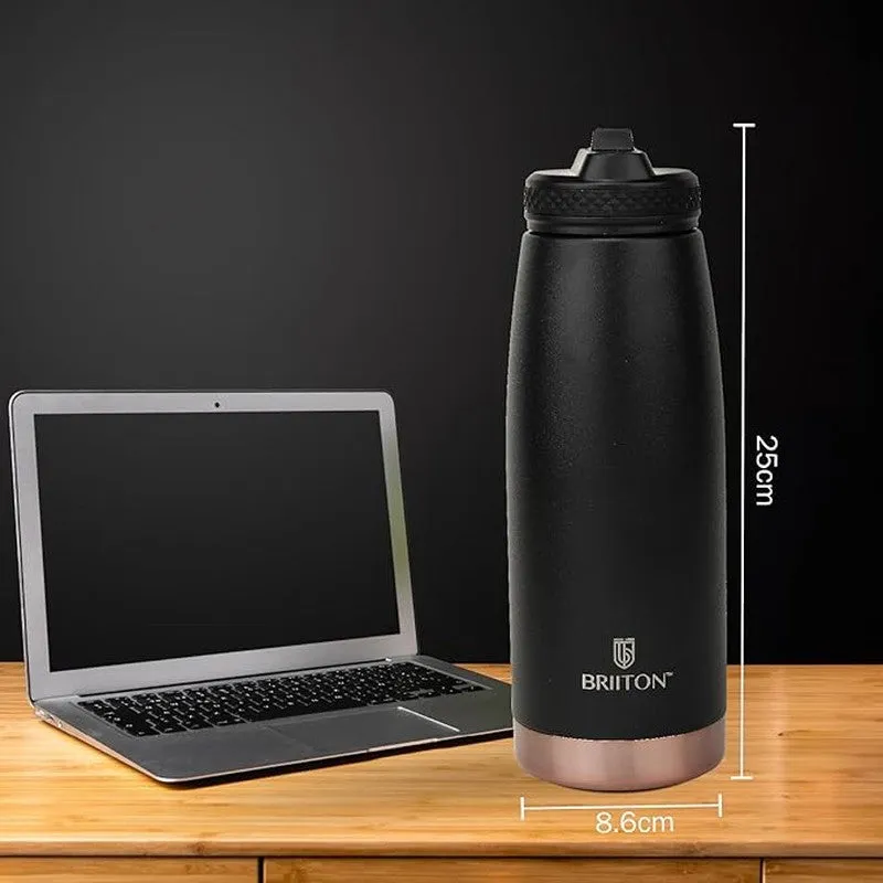 Turbo Hot & Cold Thermos Water Bottle (Black & Blue, 1000 mL Each) - Set Of Two media 11