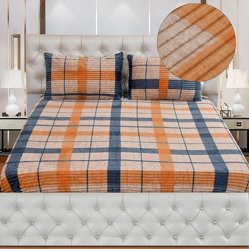 Mordino Checkered Cotton Flannel Bedsheet - 190 GSM media 3
