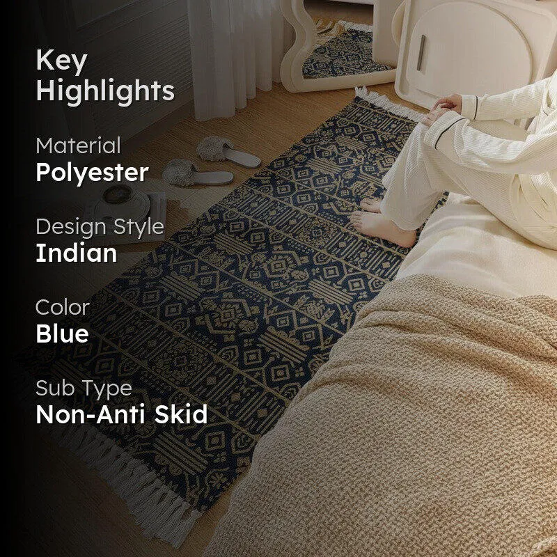 Indigo Geometric Runner Rug media 2