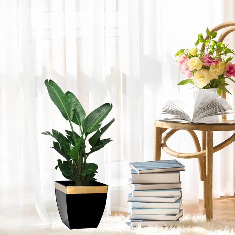 Yula Goldo Planter (Black) - Set Of Two media 3