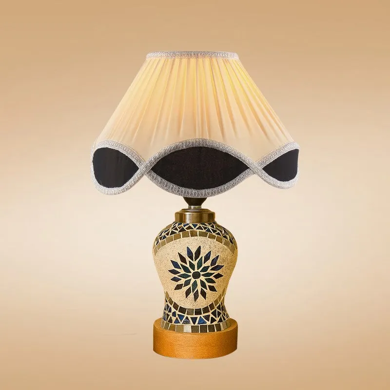 Floranira Arc Pleated Wooden Table Lamp - Multicolor media 6