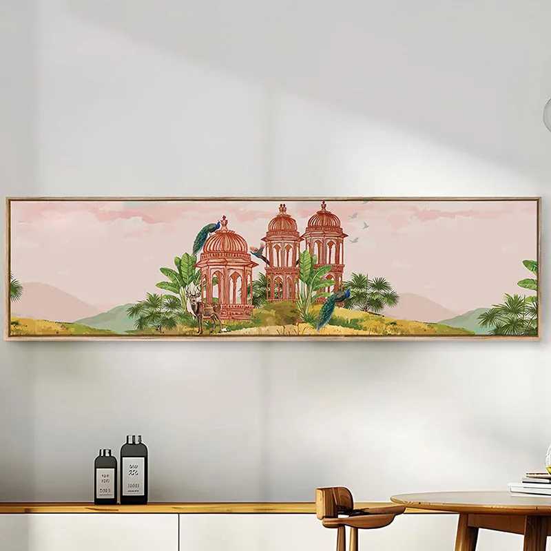 Aiwan Ethnic Canvas Wall Art With Frame - Red media 1