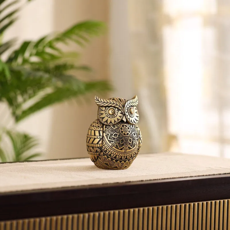 Ornate Lucky Owl Showpiece media 8