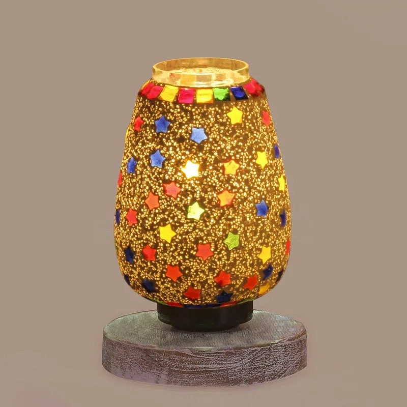 Glisso Glass Table Lamp With Wooden Base - Multicolor media 7
