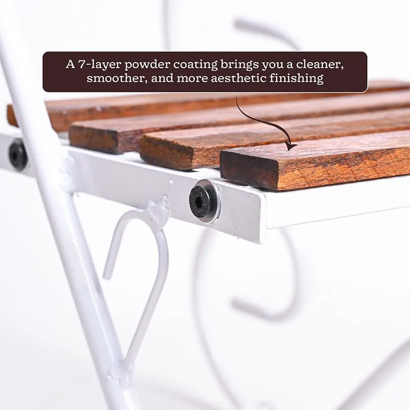 Bramble Perch Three Tier Metal Plant Stand - White & Brown media 3