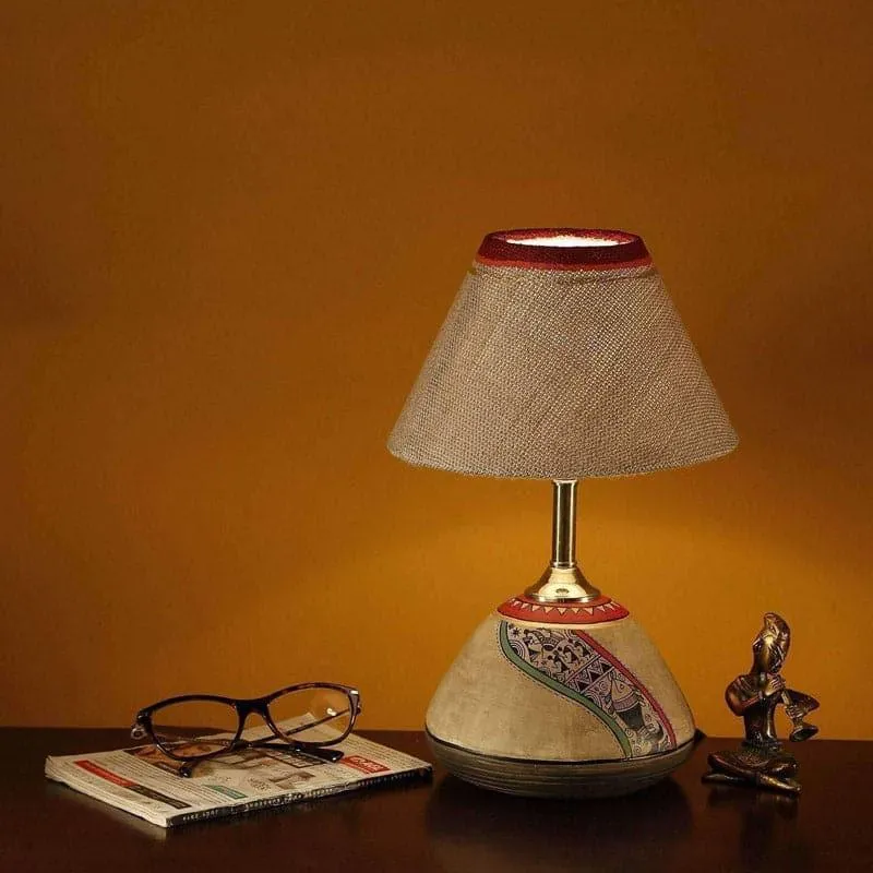Saafira Terracotta Fabric Table Lamp - Multicolor media 1