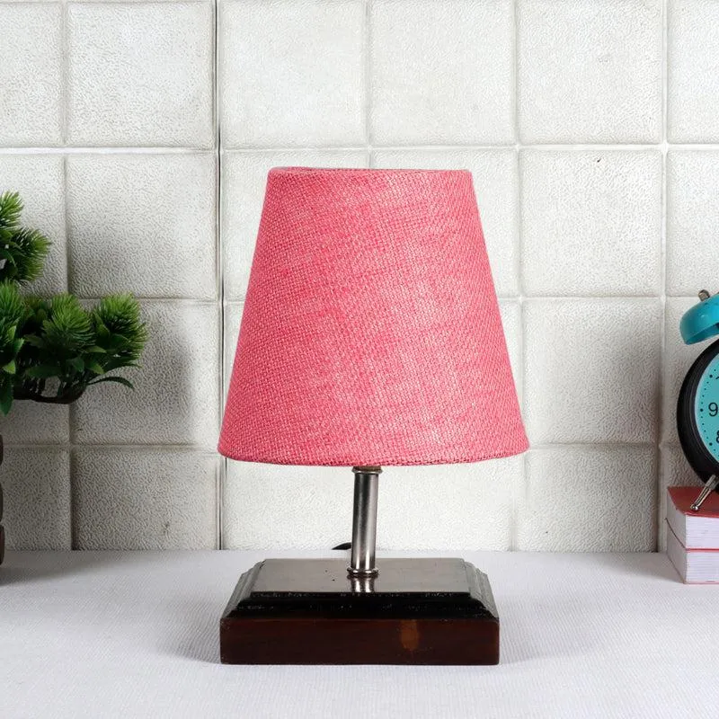 Niksha Jute Table Lamp - Pink,Brown media 3