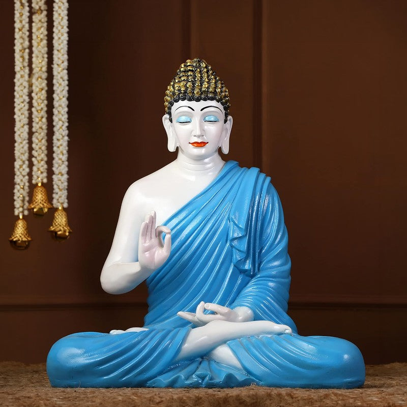 BuddhaBloom Serenity Marble Showpiece - Blue