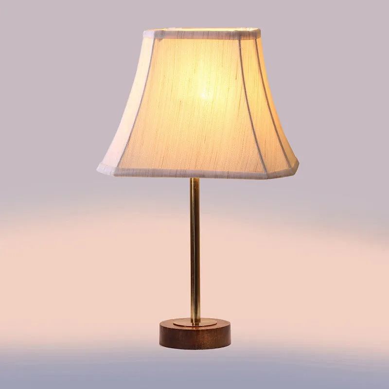 Ceylon Rodin Wooden Table Lamp - OffWhite,Gold,Brown media 5