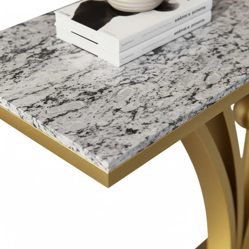 Modern Metal Console Table with Marble Base - Medium media 3