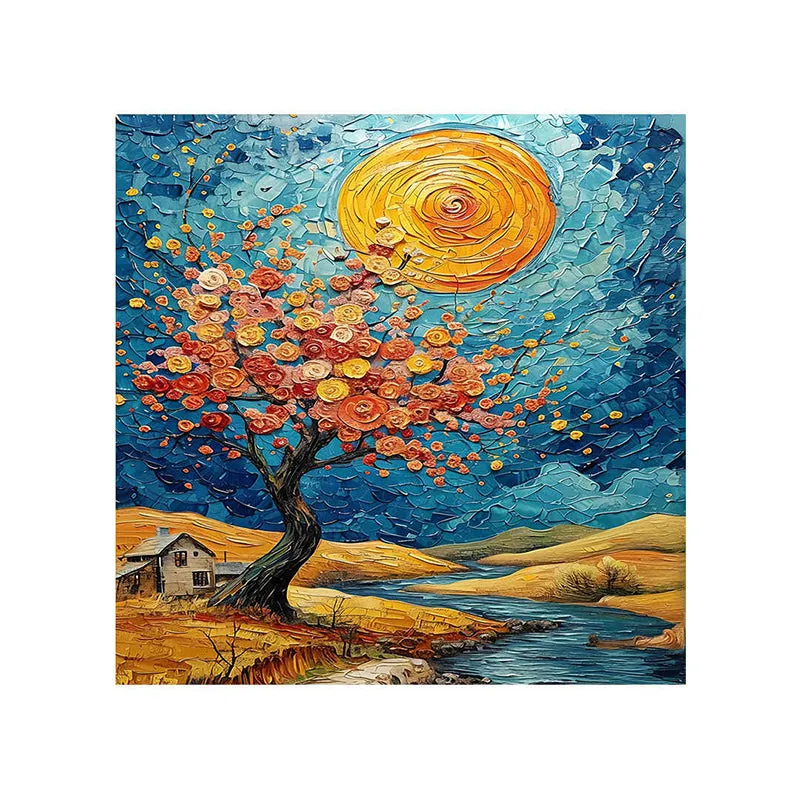 Blossom Tree In Moonlight Wall Painting media 5
