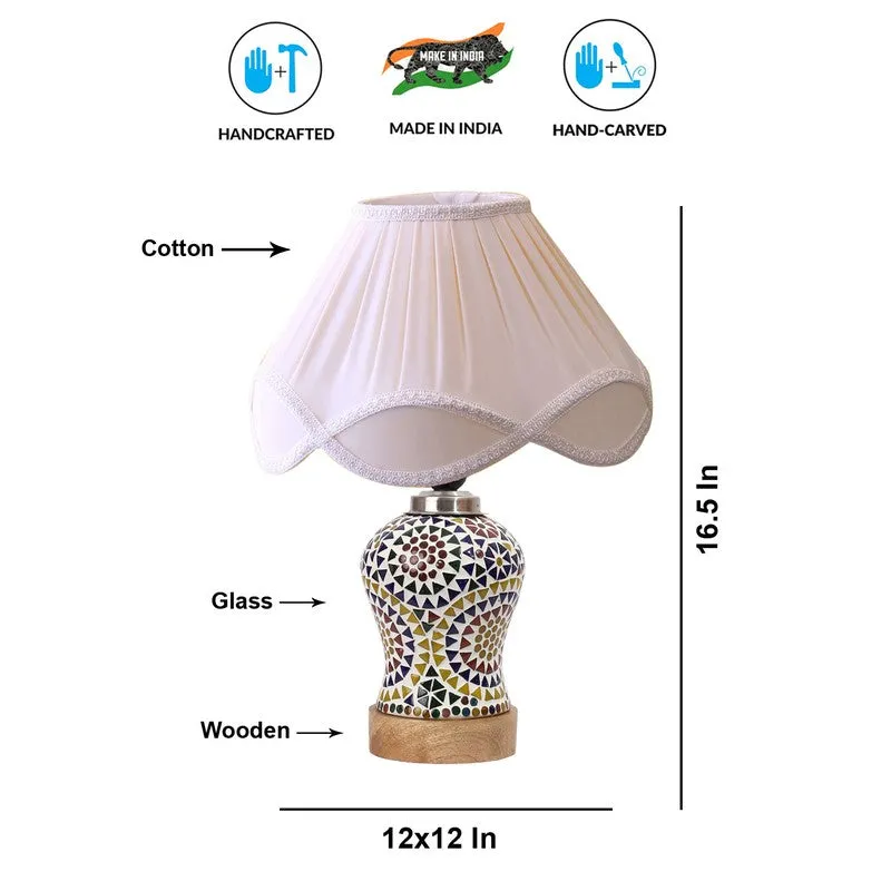 Averon Arc Pleated Wooden Table Lamp - Multicolor media 9