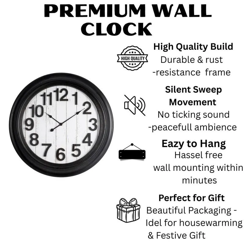 Regal Round Wall Clock - Black & White media 9