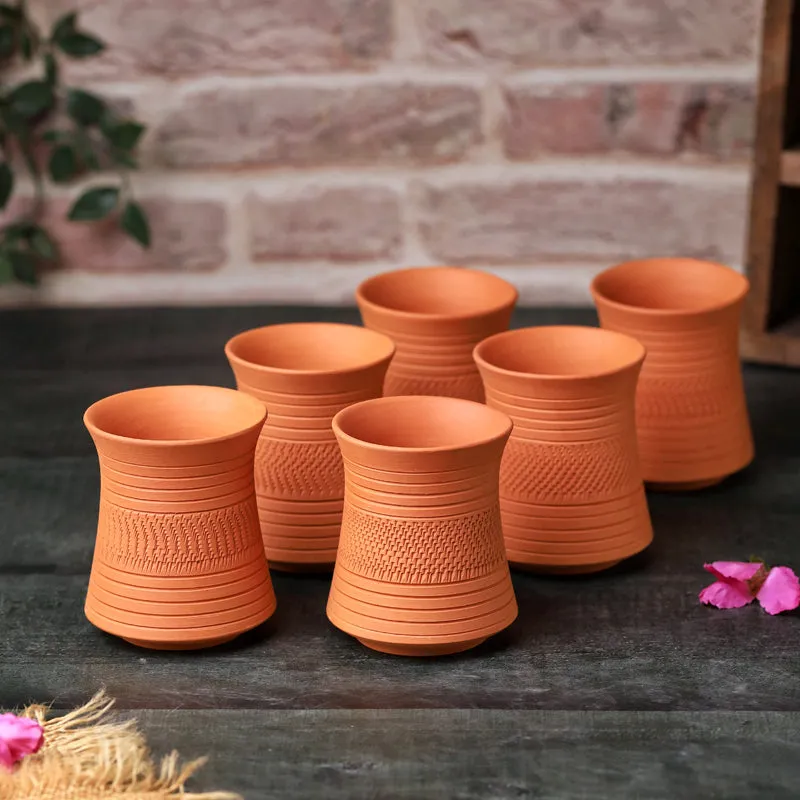 Mitti Curve Terracotta Glass (250 mL) - Set Of Six media 4