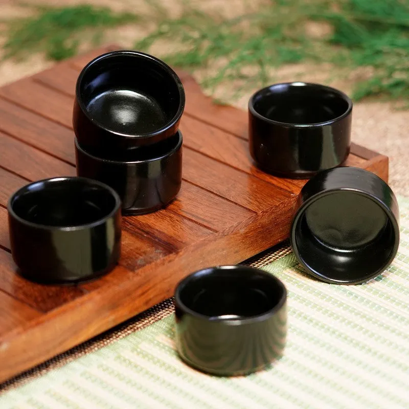 Culixa Ceramic Dip Bowls (Black ,50 mL Each) - Set Of Six media 1