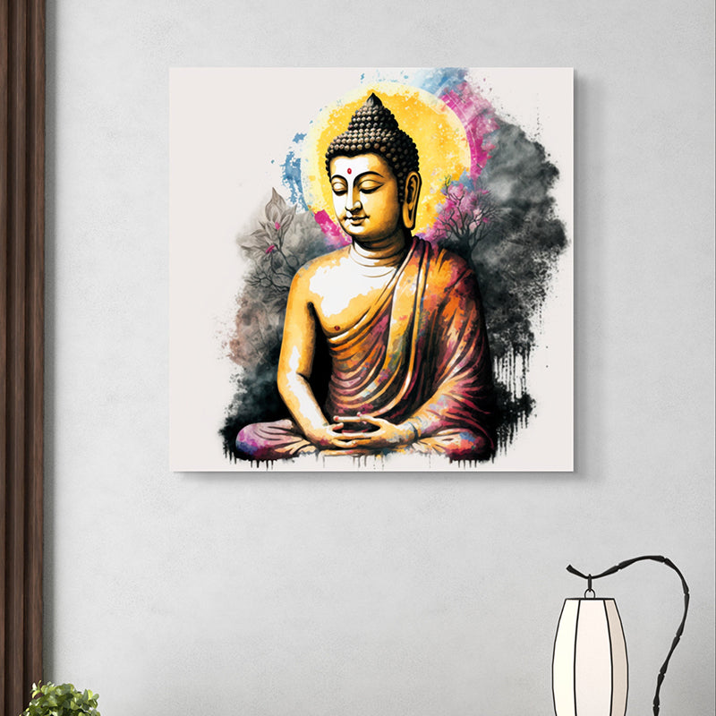 Buddha In Shadow Canvas Wall Painting
