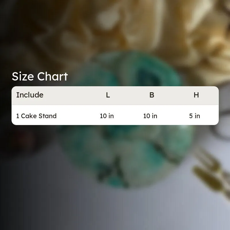Emora Handcrafted Agate Cake Stand - Green media 5