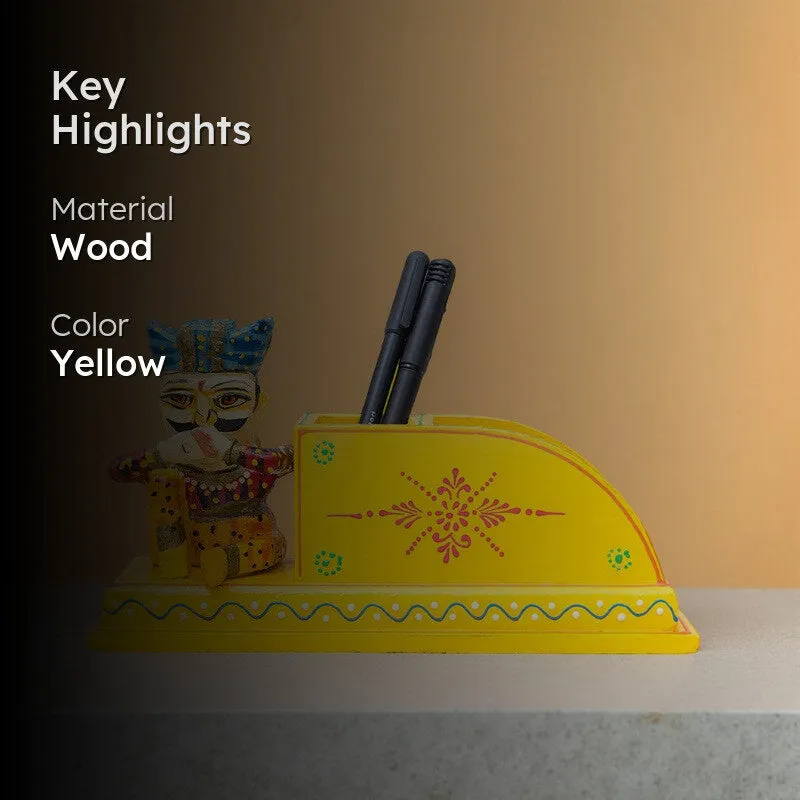Handcrafted Wooden Musician Stationary Stand - Yellow media 2