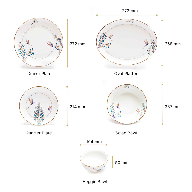 Gilded Shahi 24k Gold Brushed Porcelain Dinner Set - 21 Piece Set media 13