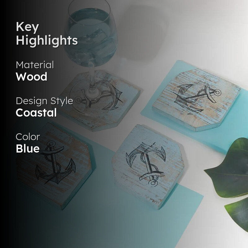 Marine Anchor Coaster - Set Of Four media 2