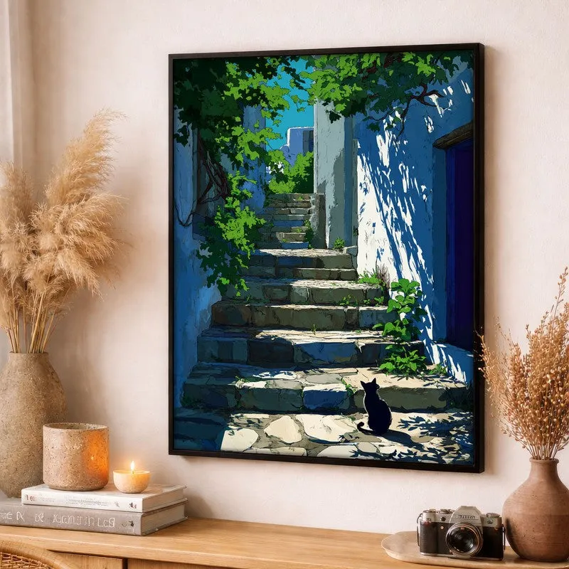 Old Town Canvas Wall Painting - Black Frame media 3