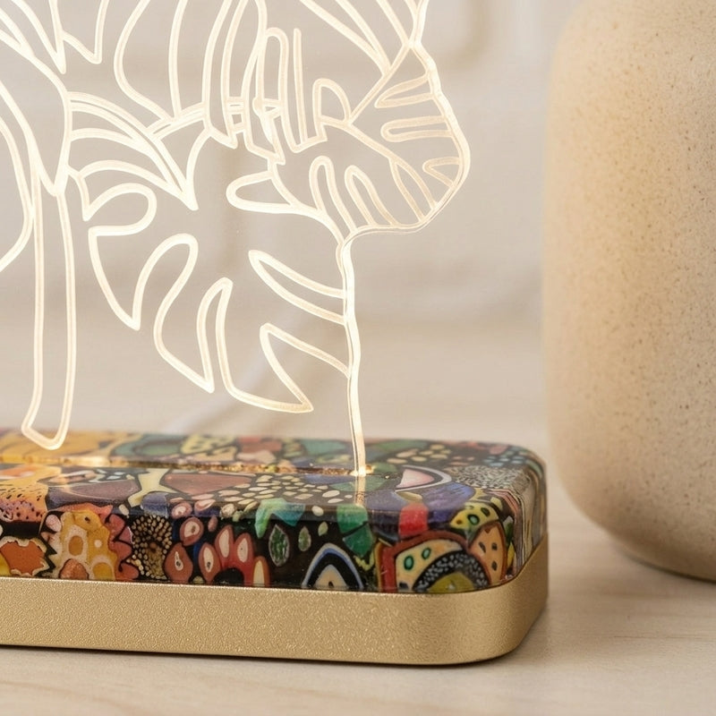 3D Folliage Acrylic Table Lamp - Transparent media 4