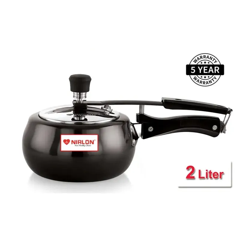 Nirlon Hard Anodized Aluminum Pressure Cooker - 2000 mL/ 8 Inches media 10