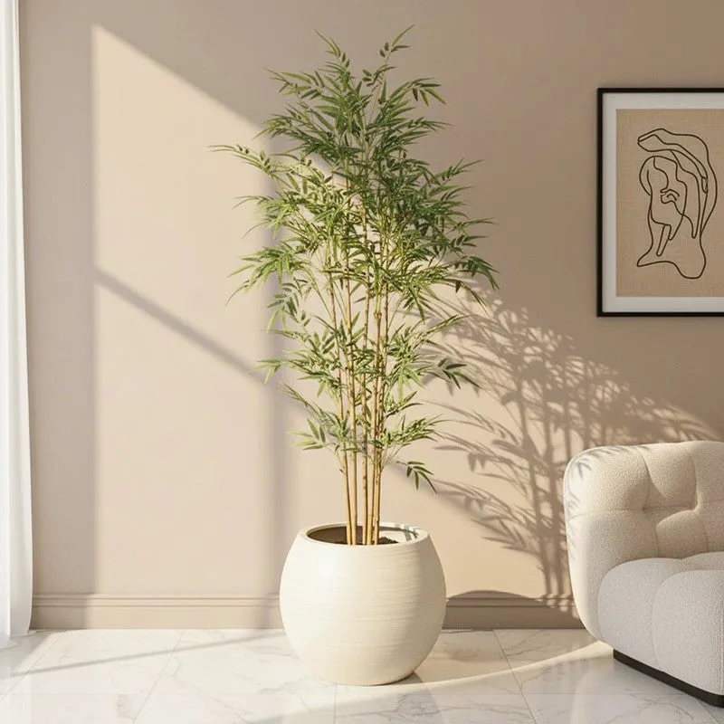 Sprouta Artificial Bamboo Plant With Black Plastic Pot - 5 Feet media 1