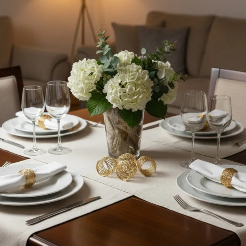 Napora Gold Metal Napkin Rings - Set Of Six media 6