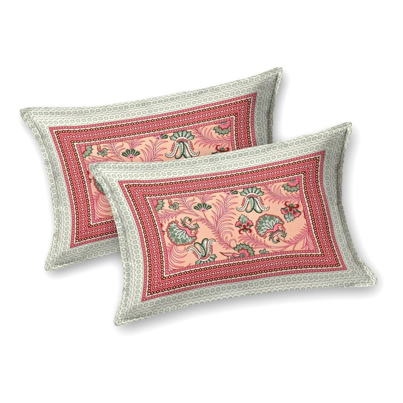 Bloomet Cotton Bedsheet (Pink,Green) - 240 TC media 4
