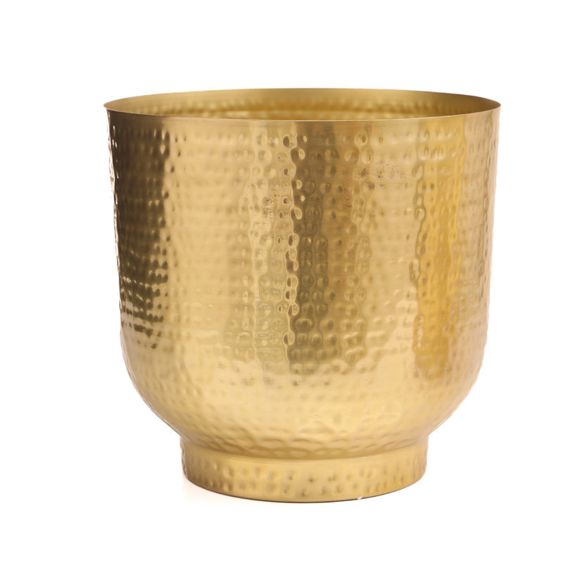 Edo Hammered Golden Planter - Gold media 6