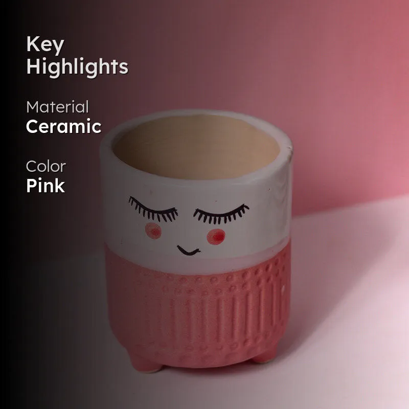 Plant Pal Ceramic Planter - Pink media 2