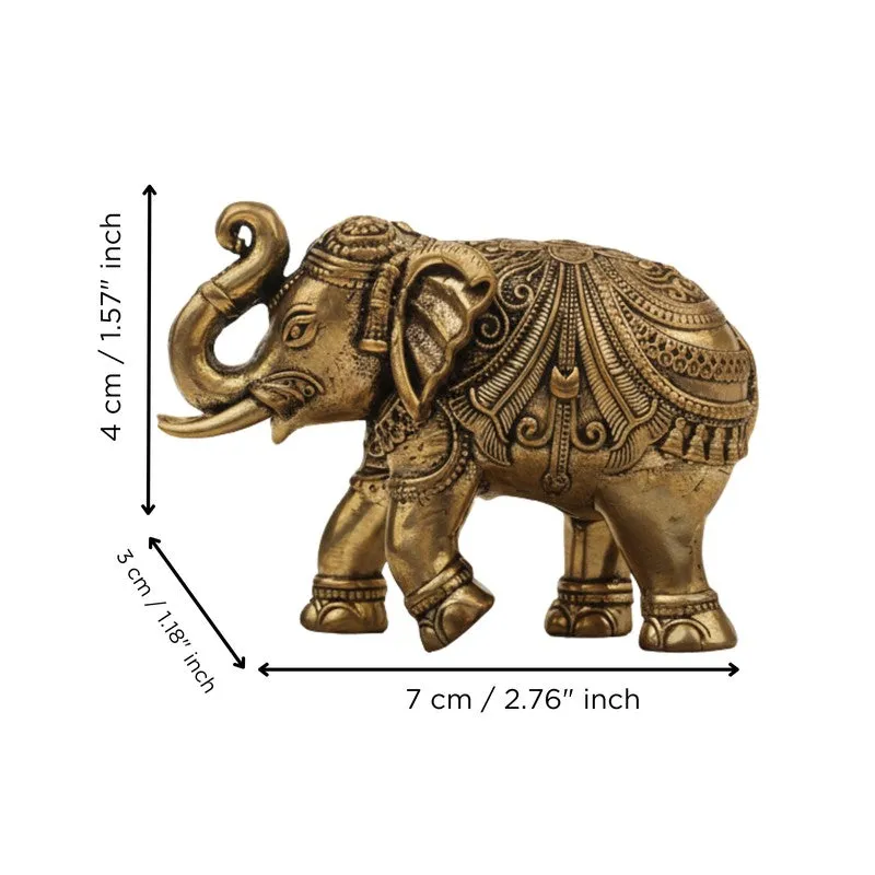 Divine Elephant Brass Showpiece - Set of Two media 6