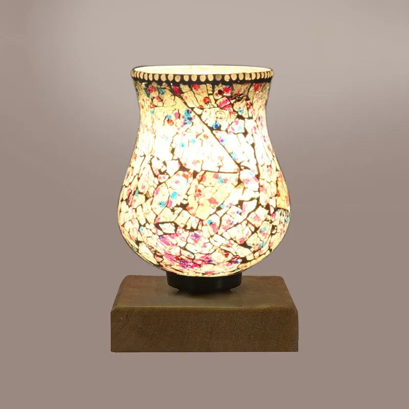 Auraora Mosaic Glass Table Lamp With Wooden Base - Multicolor media 8