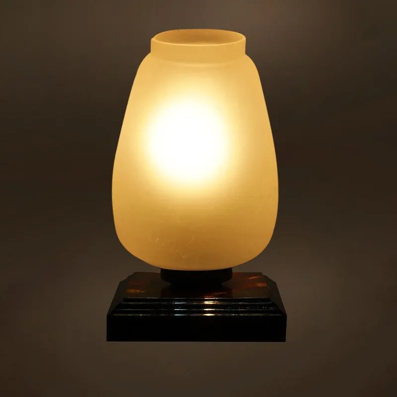 Auriora Glass Table Lamp With Wooden Base - White media 7