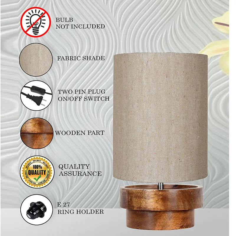 Oleda Carve Wooden Table Lamp - Beige,Brown media 4