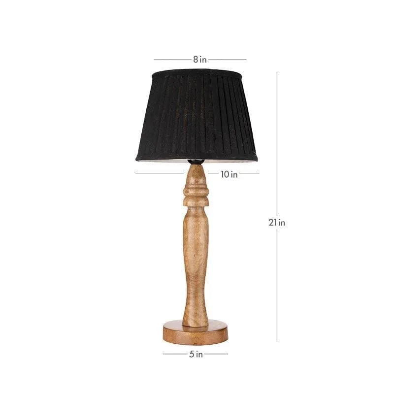 Classy Twist Round Pillar Fabric Table Lamp - Black,Brown media 5